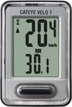 Cateye CC-VL520 Velo 7 Fietscomputer - Bedraad - Zwart / Grijs