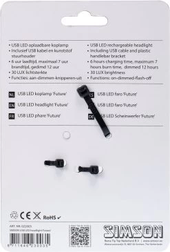 Simson Future Fietsverlichting Koplamp 30 Lux - LED - Oplaadbaar -Fietsenwinkel 812x1200