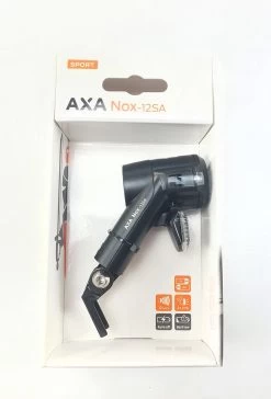 AXA Nox Sport 12 Lux - Fietslamp Voorlicht - LED Koplamp - Fietsverlichting Op Batterij - Auto/Off - Zwart -Fietsenwinkel 814x1200