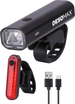DesoMax® Fietsverlichting Set USB Oplaadbaar Heldere Fietslamp - Voorlicht - Achterlicht - Koplamp - Achterlamp -Fietsenwinkel 870x1200 1