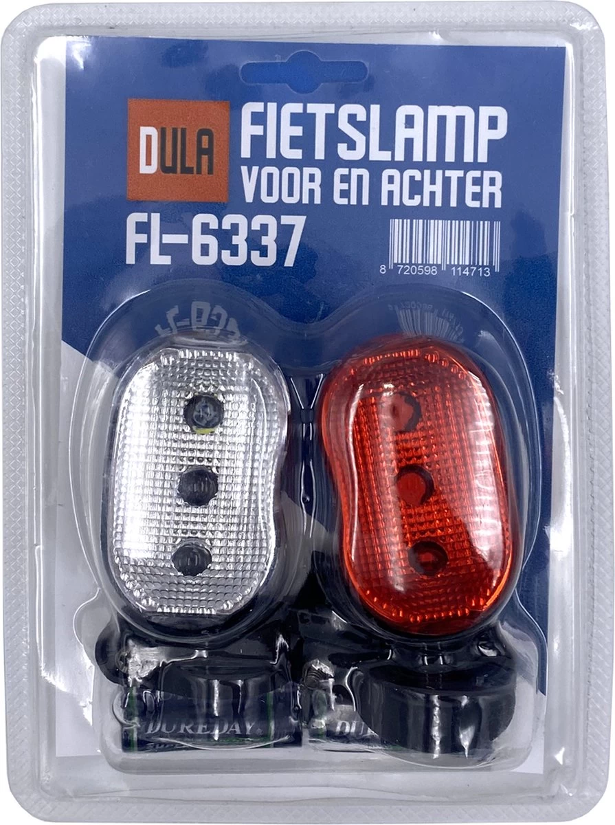 DULA Fietslamp Set Wit - Rood - Fietslampjes - Fietsverlichting - Voor En Achter - 1 Set 4 DULA Fietslamp Set Wit - Rood - Fietslampjes - Fietsverlichting - Voor En Achter - 1 Set - Afbeelding 2