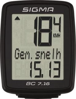 Sigma Fietscomputer BC 7.16 - Zwart
