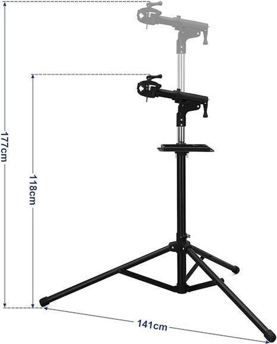 Merkloos Decopatent® PRO Montagestandaard Fiets - 360° Draaibaar - Verstelbaar + Gereedschapsbakje - Fiets Montage Reparatie Standaard 9 Merkloos Decopatent® PRO Montagestandaard Fiets - 360° Draaibaar - Verstelbaar + Gereedschapsbakje - Fiets Montage Reparatie Standaard - Afbeelding 7